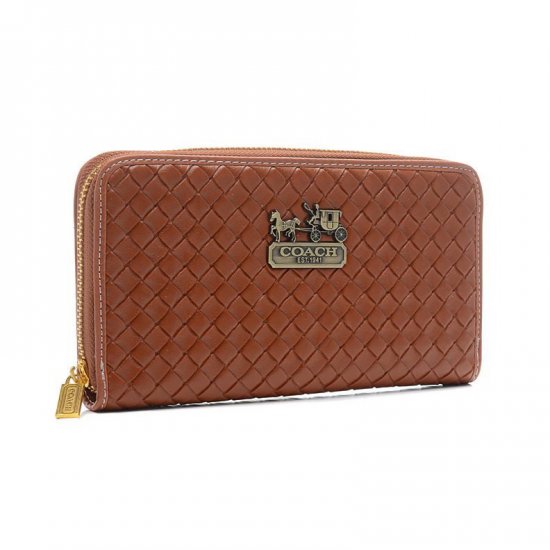Coach Knitted Logo Large Brown Wallets EGK | Coach Outlet Canada